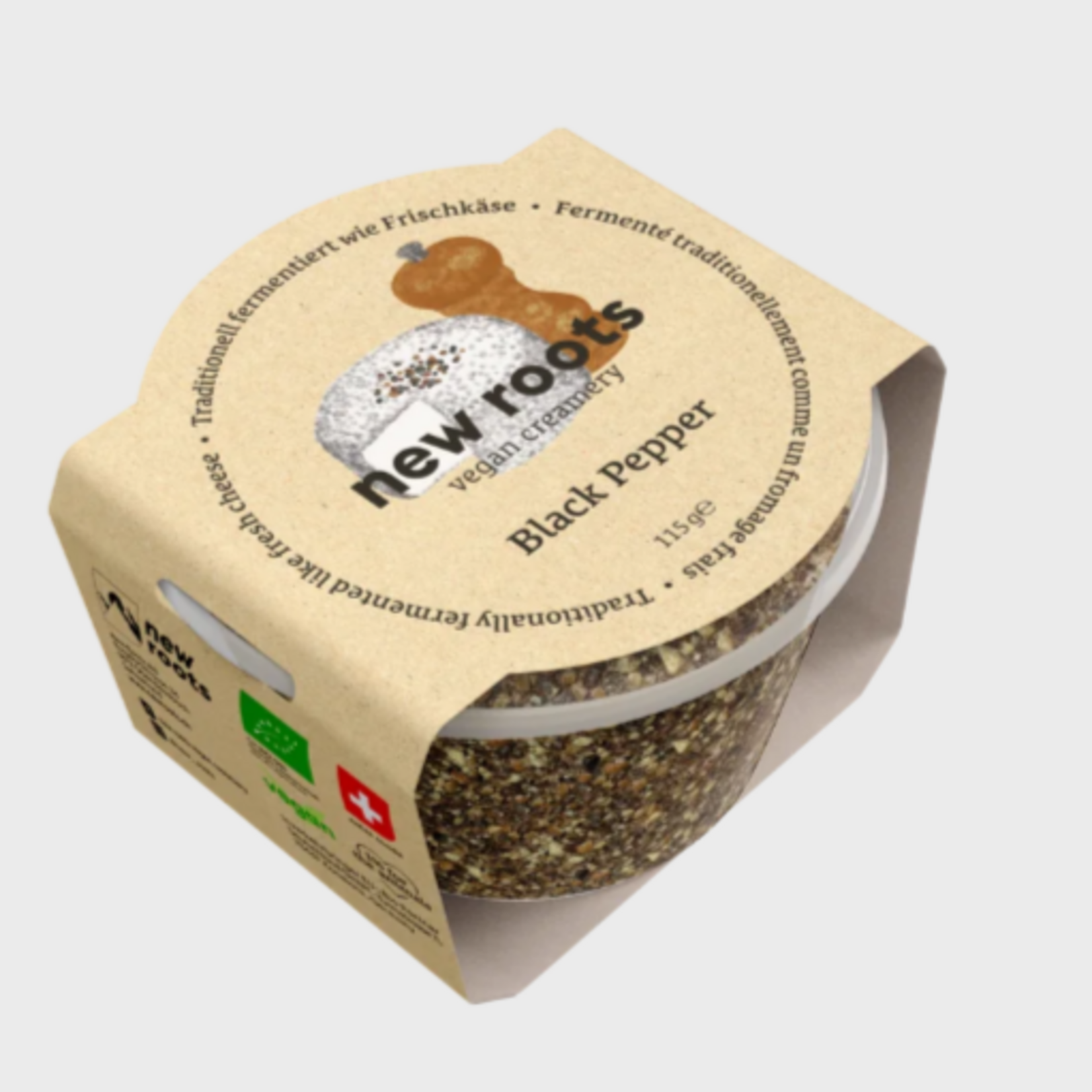 NEW ROOTS New Roots Bio Vegan Fresh cheese - Black Peppe