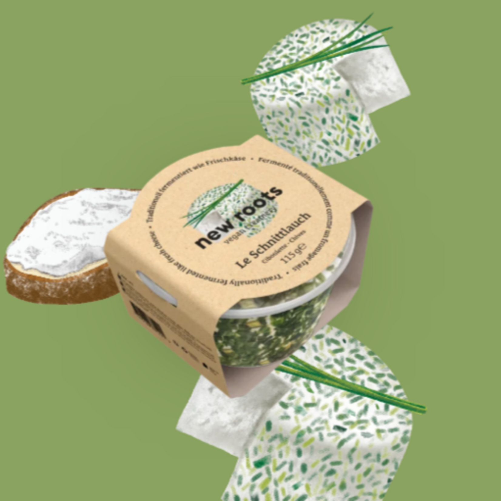 NEW ROOTS NEW ROOTS  Bio Vegan Fresh cheese -  Le Schnittlauch (Chive) T.H.T 28.03.2026