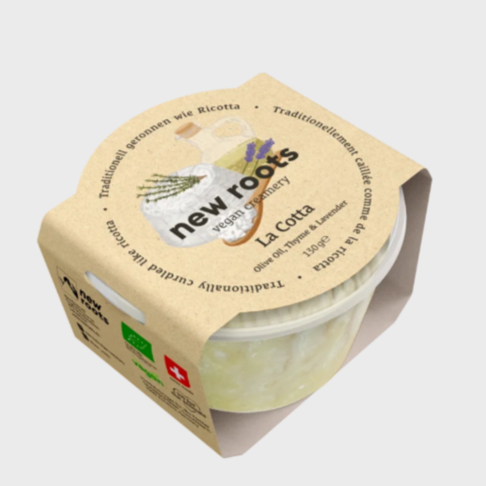 NEW ROOTS NEW ROOTS  Bio Vegan La Cotta - Vegan Ricotta Olive Oil, Thyme & Lavender Cheese
