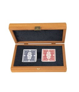 Manopoulos Speelkaarten in handgemaakt koffer  lupo burl