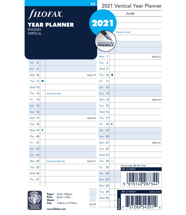 Filofax A5 jaarplanner