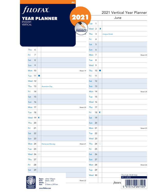 Filofax A4 Jaarplanner