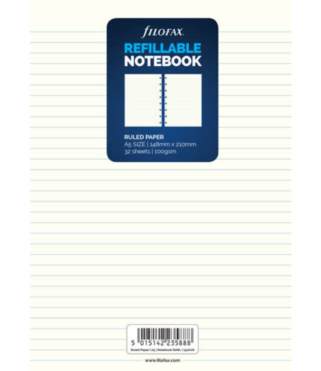 Filofax A5 Notebook refill White Paper