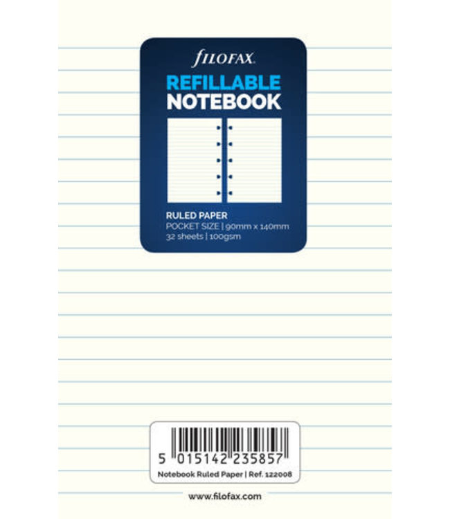 Filofax Pocket notebook refill white paper
