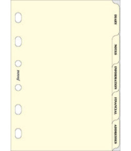 Filofax FILOFAX ORG UND POCKET SUBJECT INDEX FIVE TABS