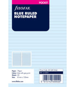 Filofax FILOFAX ORG UND POCKET BLUE RULED NOTEPAPER