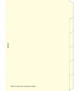 Filofax Filofax ORG UND A5 BLANK INDEX CREAM 6 TABS