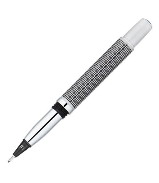 Yookers Metis fiber pen Black grid on Satin Chrome