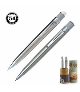 Retro 51 Tornado Roller + Pencil set Stainless steel