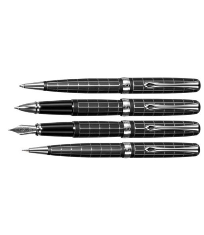 Diplomat Diplomat Excellence A plus rhombus guilloche zwart mat FP/M