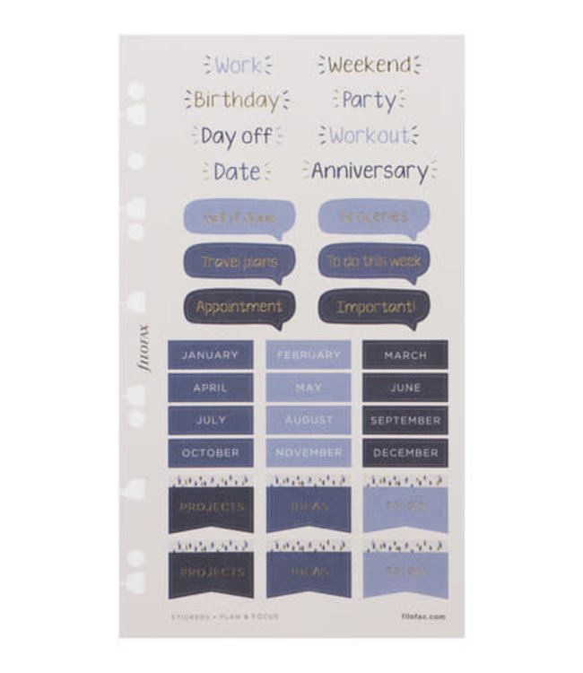 Filofax Stickers Indigo