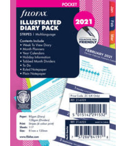 Filofax Pocket agenda-vulling 2022 STRIPES (week/2 pagina's)