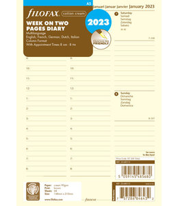 Filofax A5 Agenda-vulling (week/ 2 pagina's) - Crème