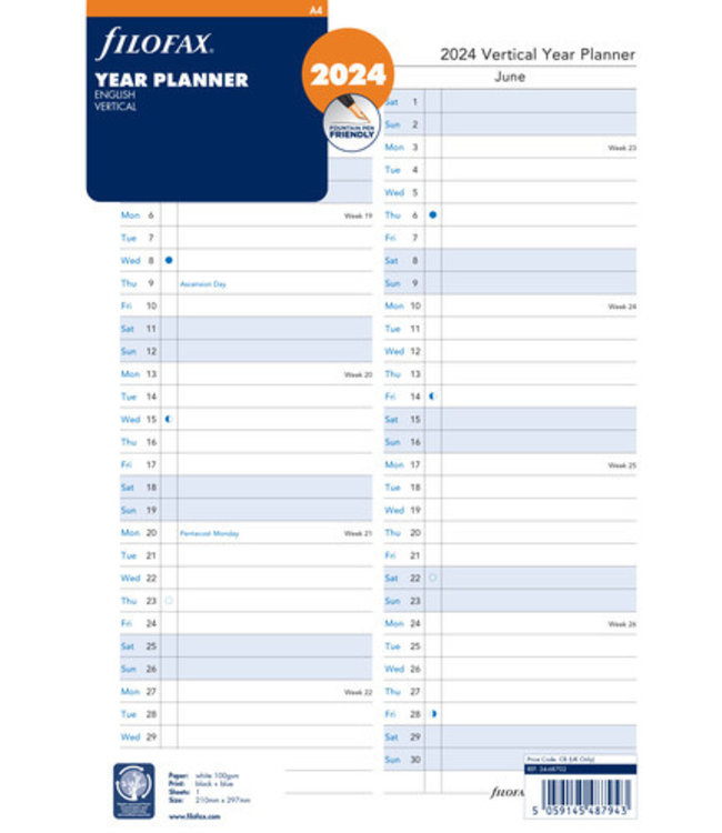 Filofax A4 Jaarplanner