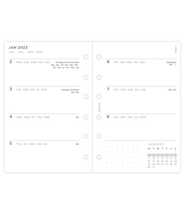 Filofax Pocket Agenda-vulling Minimal Pack