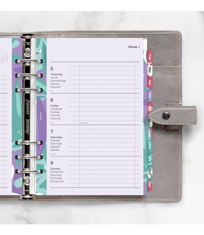 Filofax A5  Agenda-vulling Illustrated Flower PACK