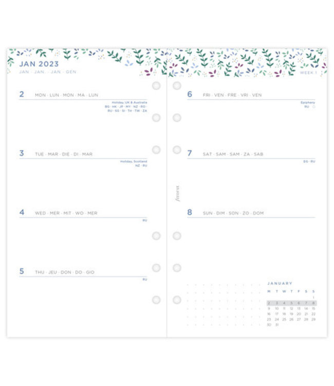 Filofax Personal Agenda-vulling Garden Pack