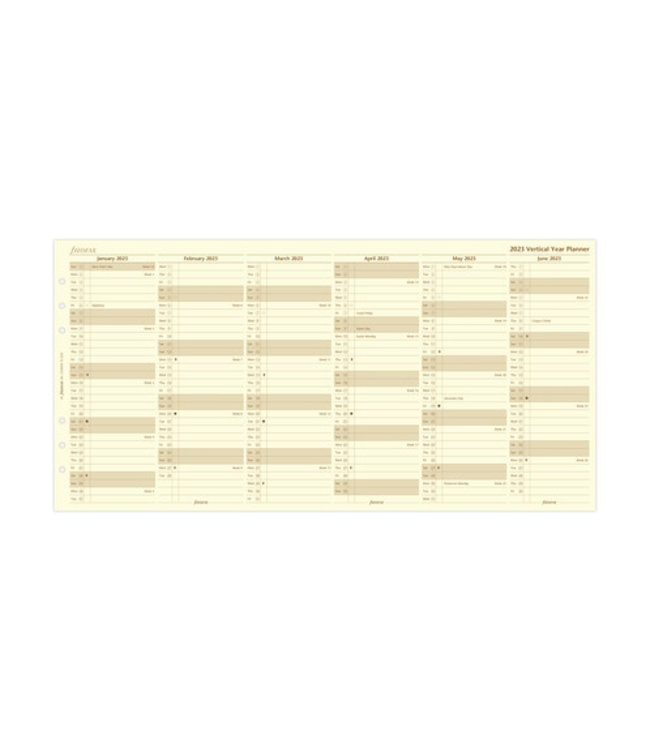 Filofax A5 jaarplanner (vertikaal) - Crème