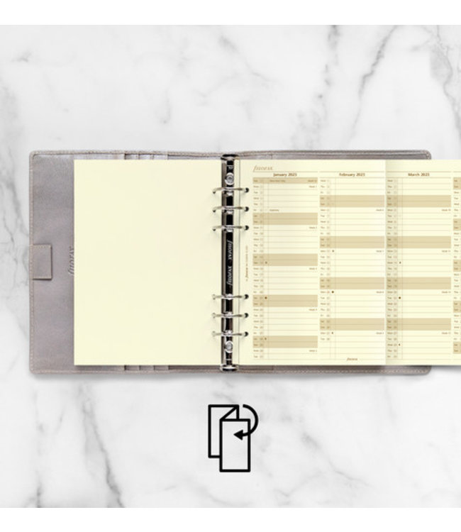 Filofax A5 jaarplanner (vertikaal) - Crème
