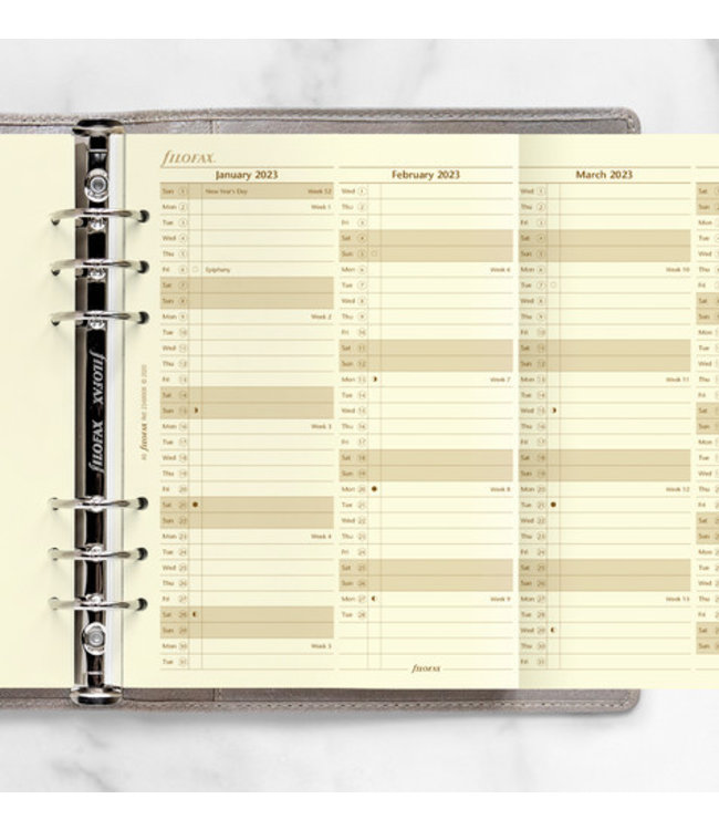 Filofax A5 jaarplanner (vertikaal) - Crème