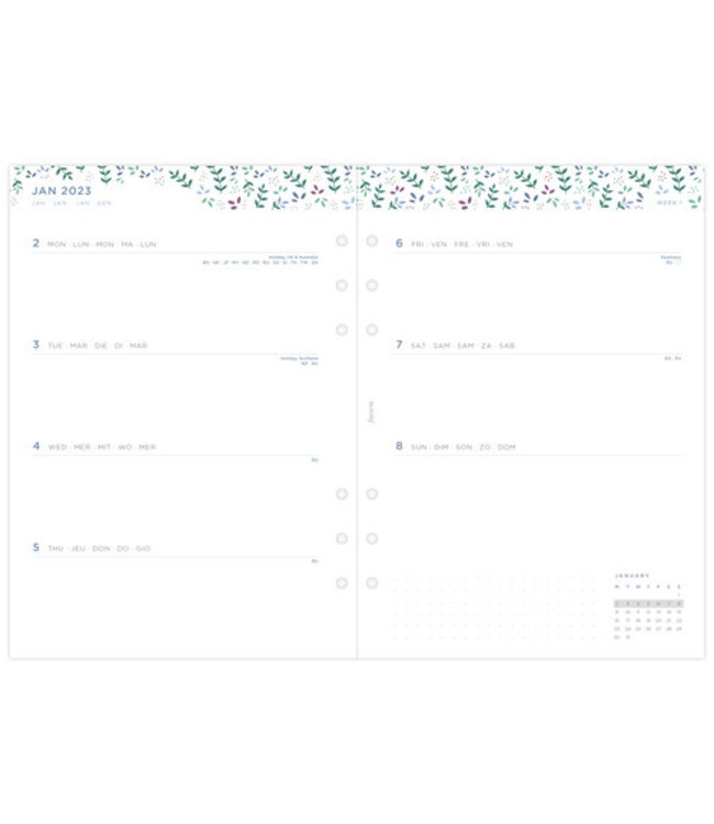 Filofax A5  Agenda-vulling Garden Pack