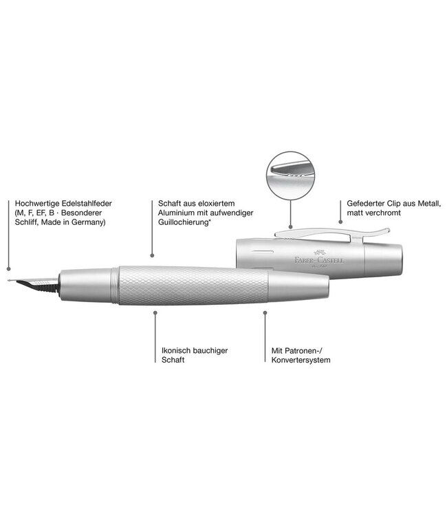 Faber-Castell E-motion Pure Silver Fountain Pen