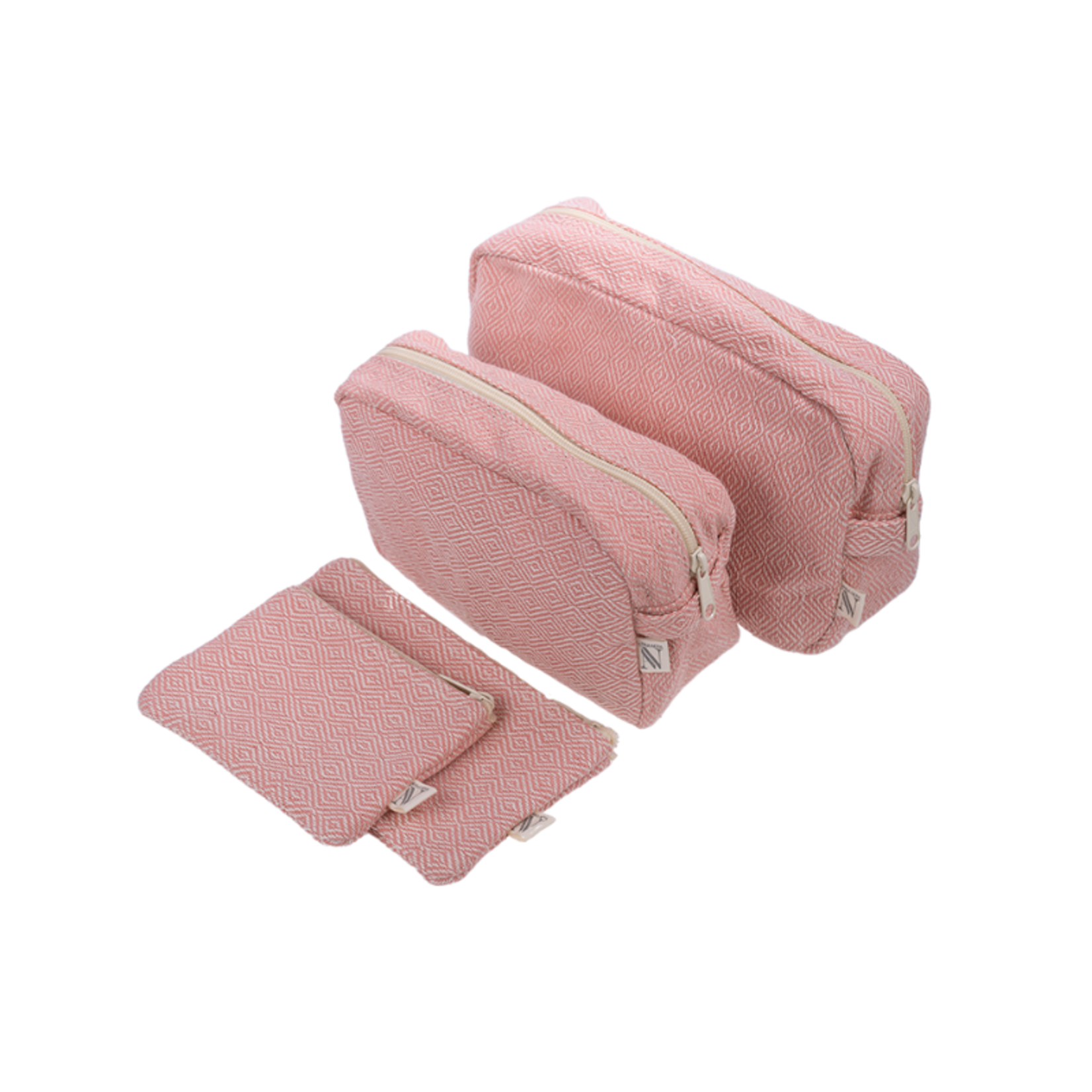 anna nera anna nera toiletry bag facet -l - dusty pink