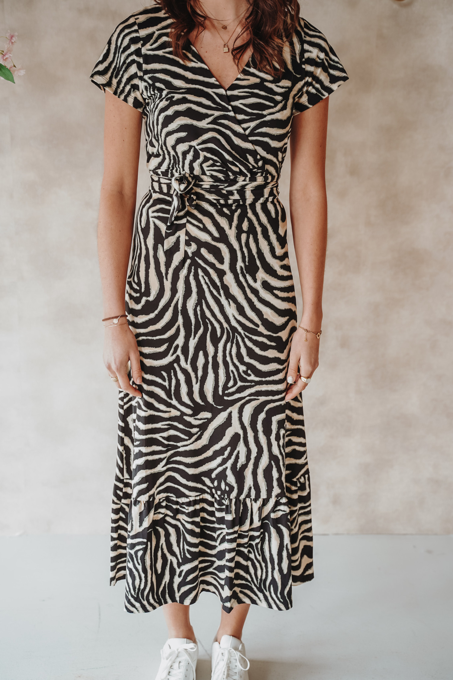 afbreken bijtend zal ik doen Maxi jurk zebra print SL - Bij Keesje