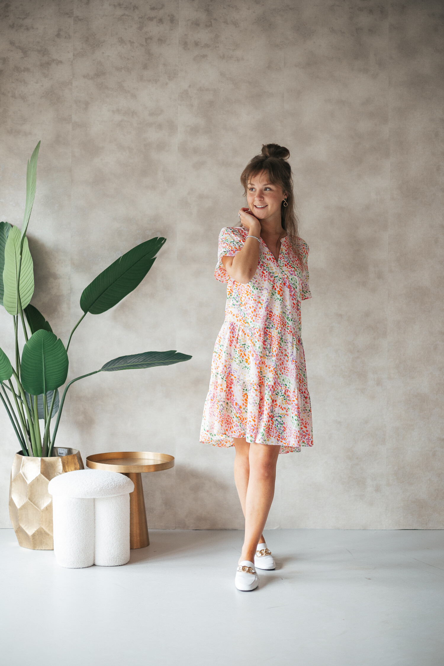 Dress laagjes panter multicolor SL Bij Keesje