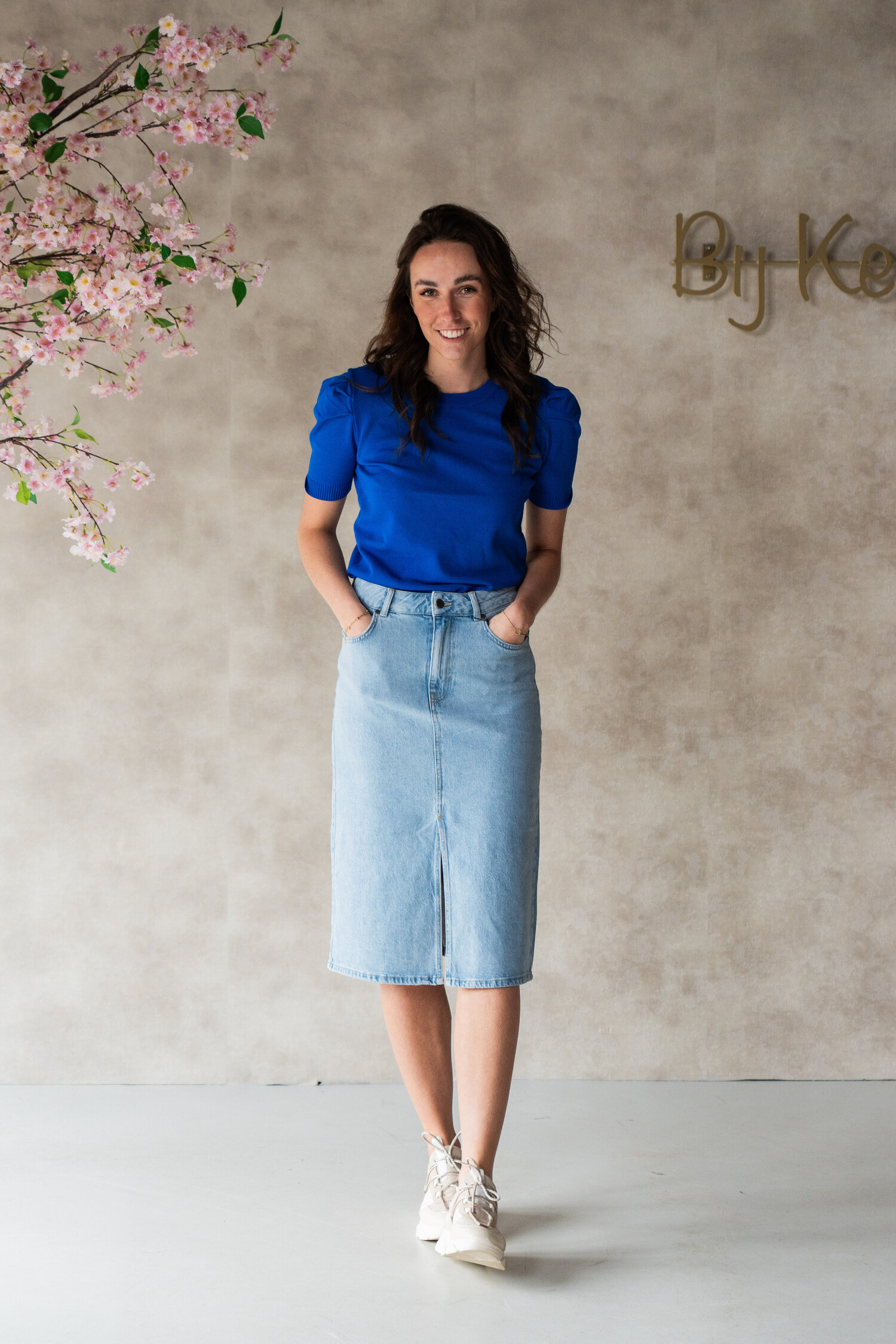 Blue on sale denim skirt