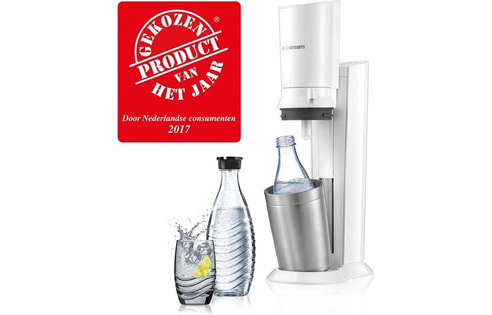 Sodastream Crystal White incl. 2 glazen karaffen en 60L CO2 cilinder