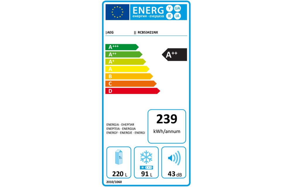 AEG RCB53421NX Koelvriescombinatie