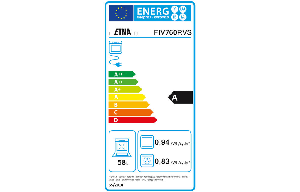 ETNA FIV760RVS Inductiefornuis - Inductiefornuis