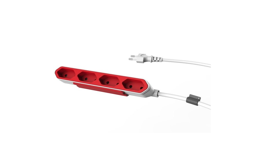 Allocacoc PowerBar 9101/PB4SEU EU - 1.5 meter Rood Stekkerdoos