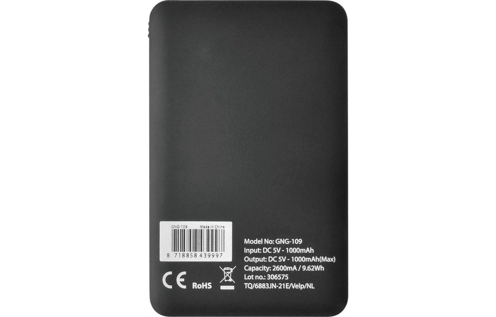Grab 'n Go Powerbank 2600 mAh (zwart)