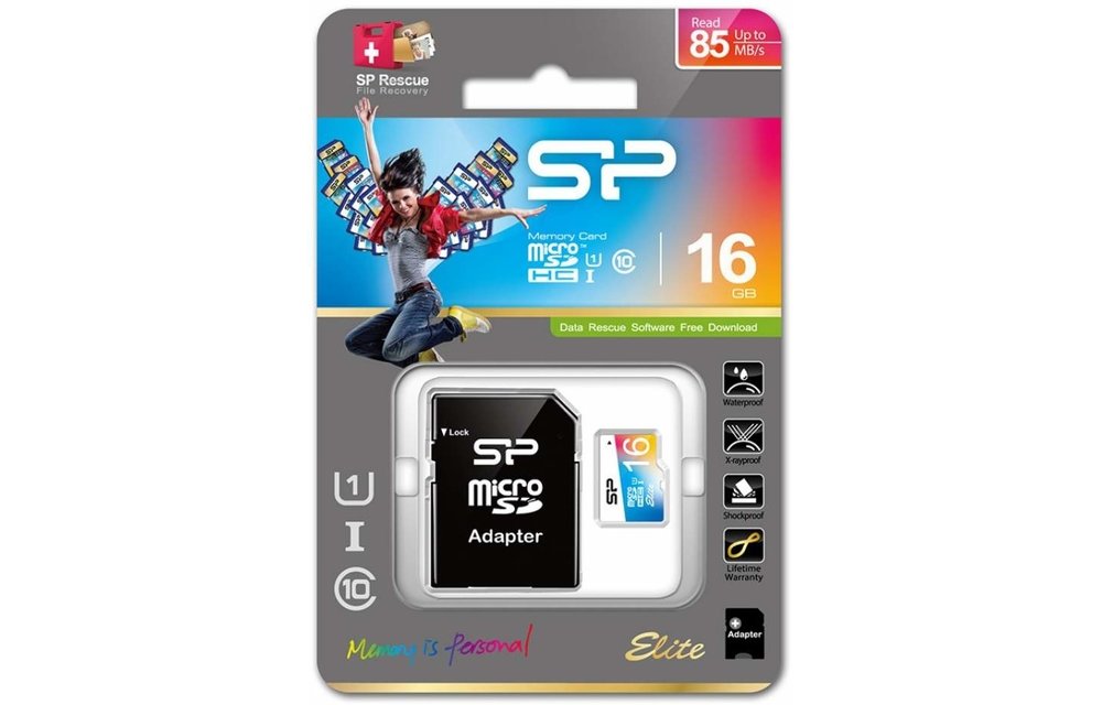 Siliconen Power Elite 16GB Micro SDHC geheugenkaart