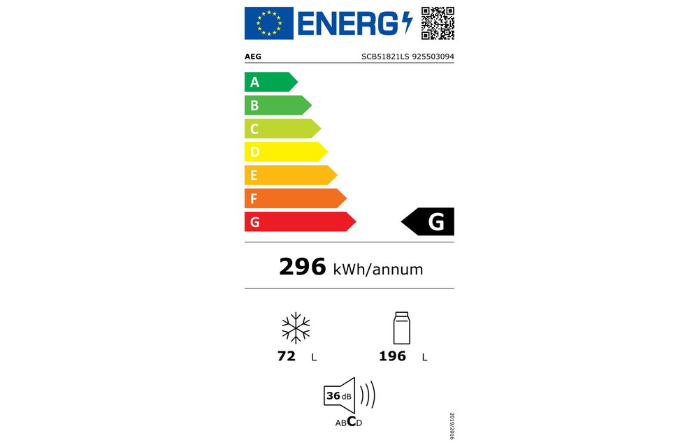 AEG SCB51821LS Inbouw koelvriescombinatie nis 178 cm