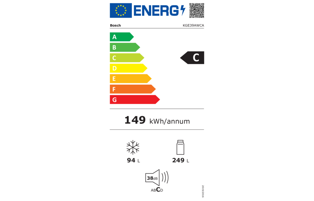 Bosch KGE39AWCA Koel-vriescombinatie