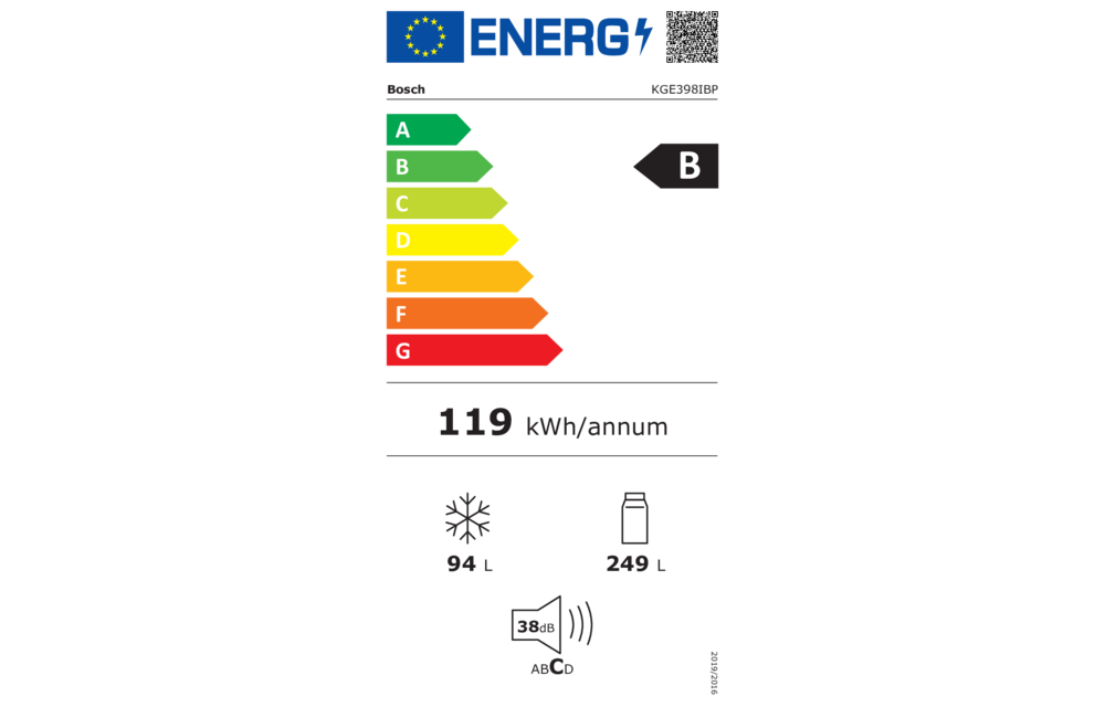 Bosch KGE398IBP Koel-vriescombinatie