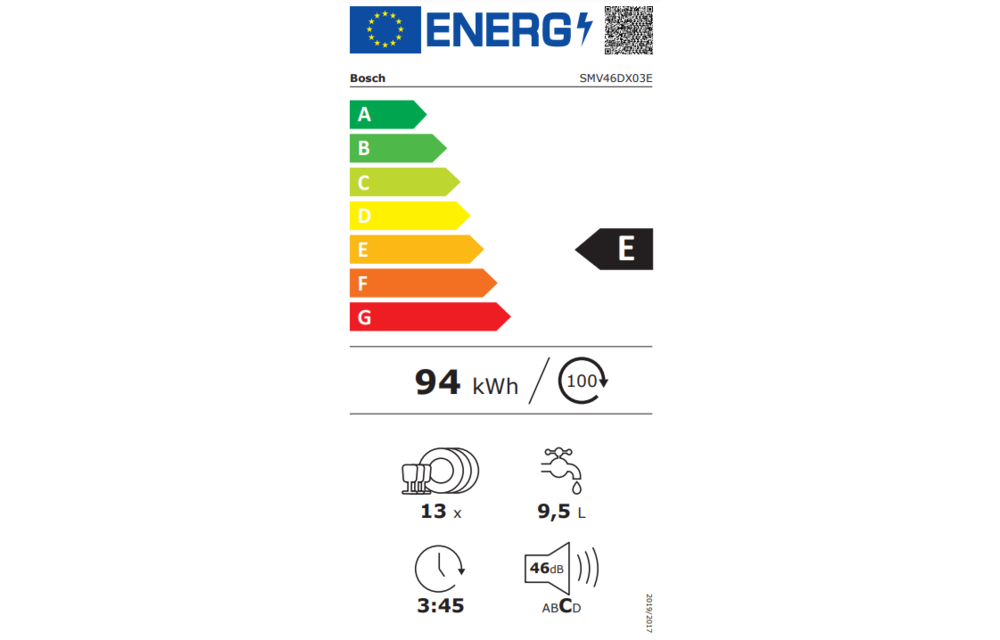 Bosch SMV46DX03E volledig integreerbare vaatwasser