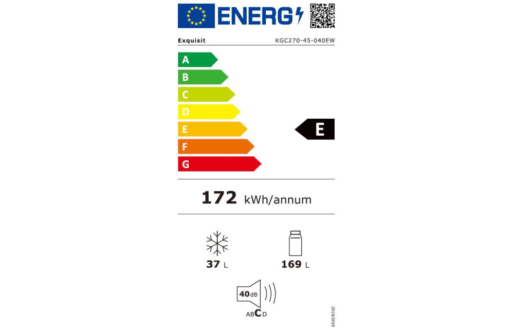 Exquisit KGC270-45-040EW - Koel-vriescombinatie