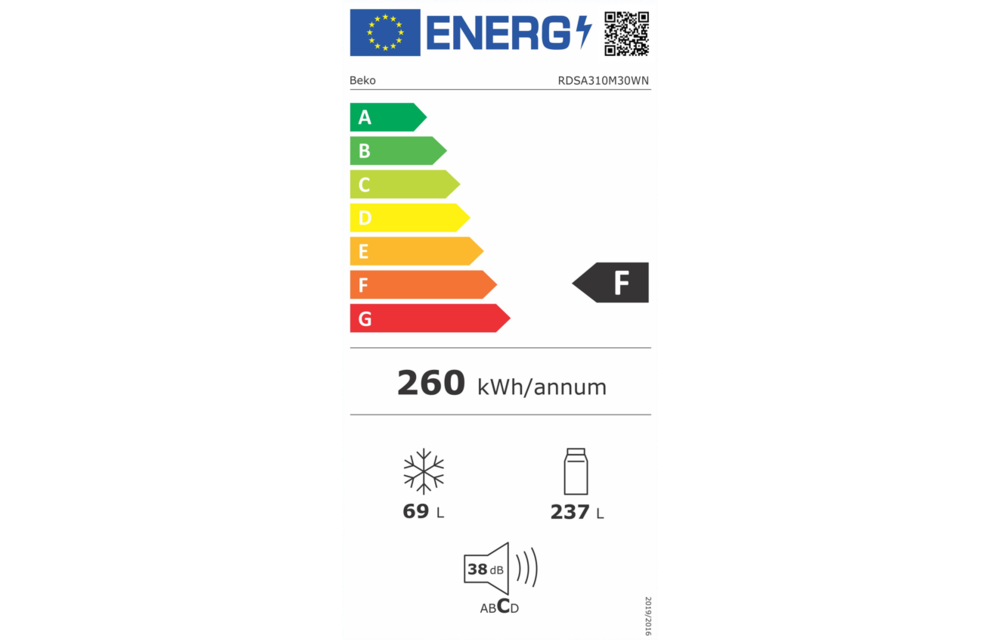 Beko RDSA310M30WBN Koelvriescombinatie