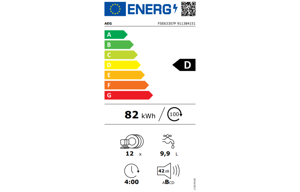 AEG FSE63307P Volledig geïntegreerde vaatwasser