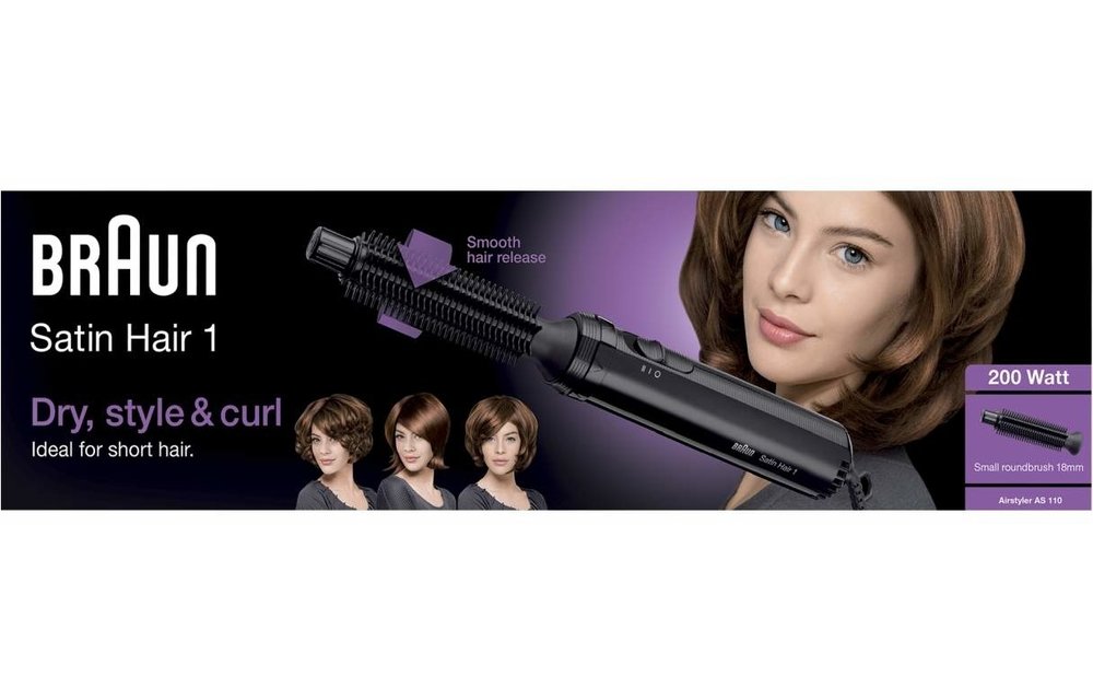 Braun AS110 Satin Hair 1 krulborstel Zwart