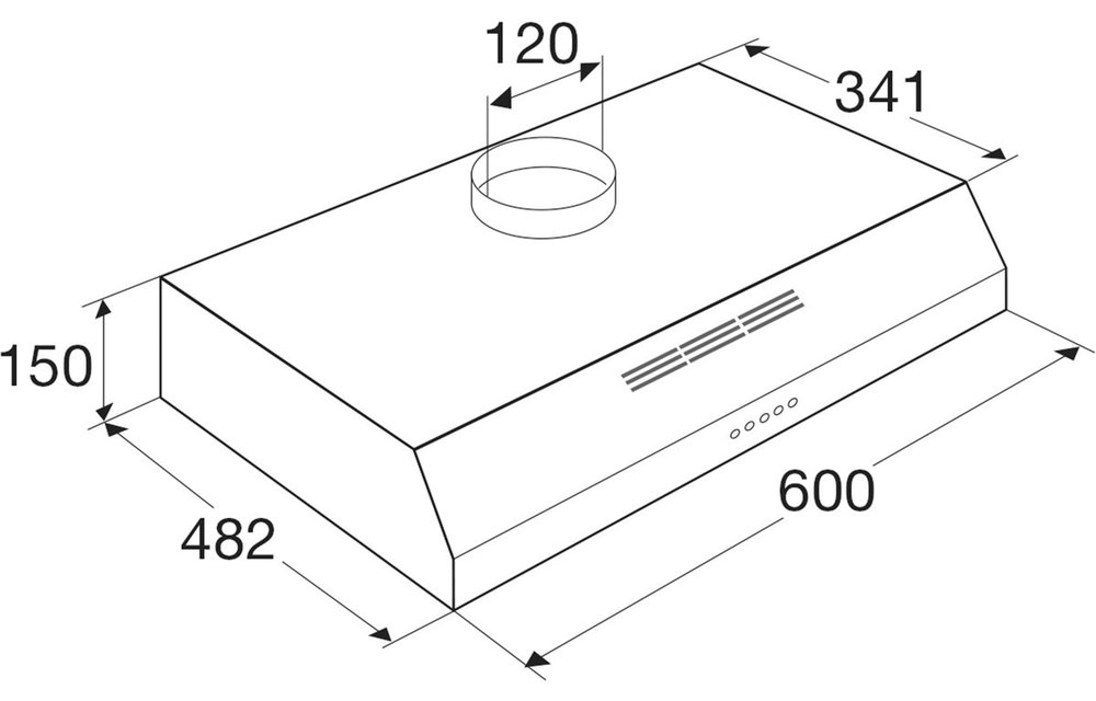 ETNA AO761RVS Onderbouw Afzuigkap 60cm - Onderbouw afzuigkap