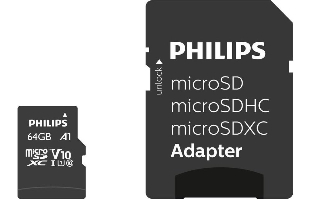 Philips 64GB Micro SDXC geheugenkaart - Micro SD kaart