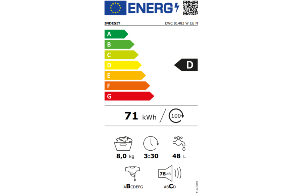 Indesit EWC 81483 W EU N - Wasmachine