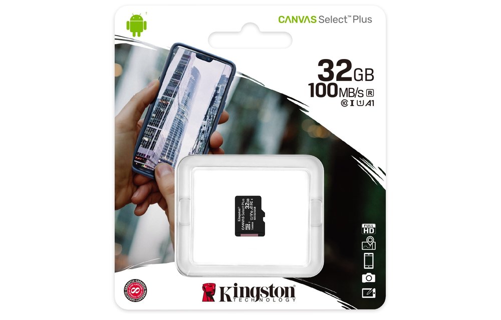 Kingston Canvas Select Plus 32GB Micro SDHC geheugenkaart - Micro SD kaart