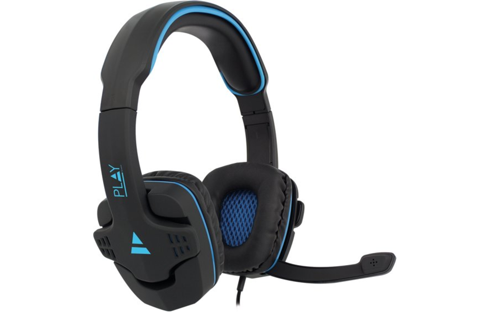 Ewent Play PL3320 (Zwart/Blauw) - Gaming headset