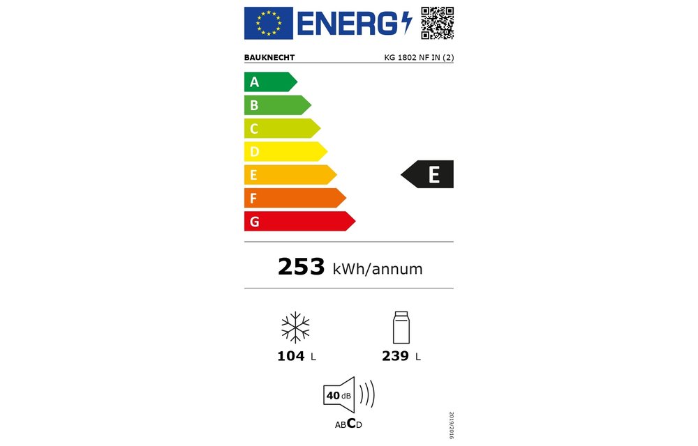 Bauknecht KG 1802 NF IN - Koel-vriescombinatie